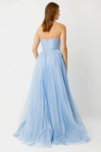 Flower Appliqué Princess Evening Dress -  8009