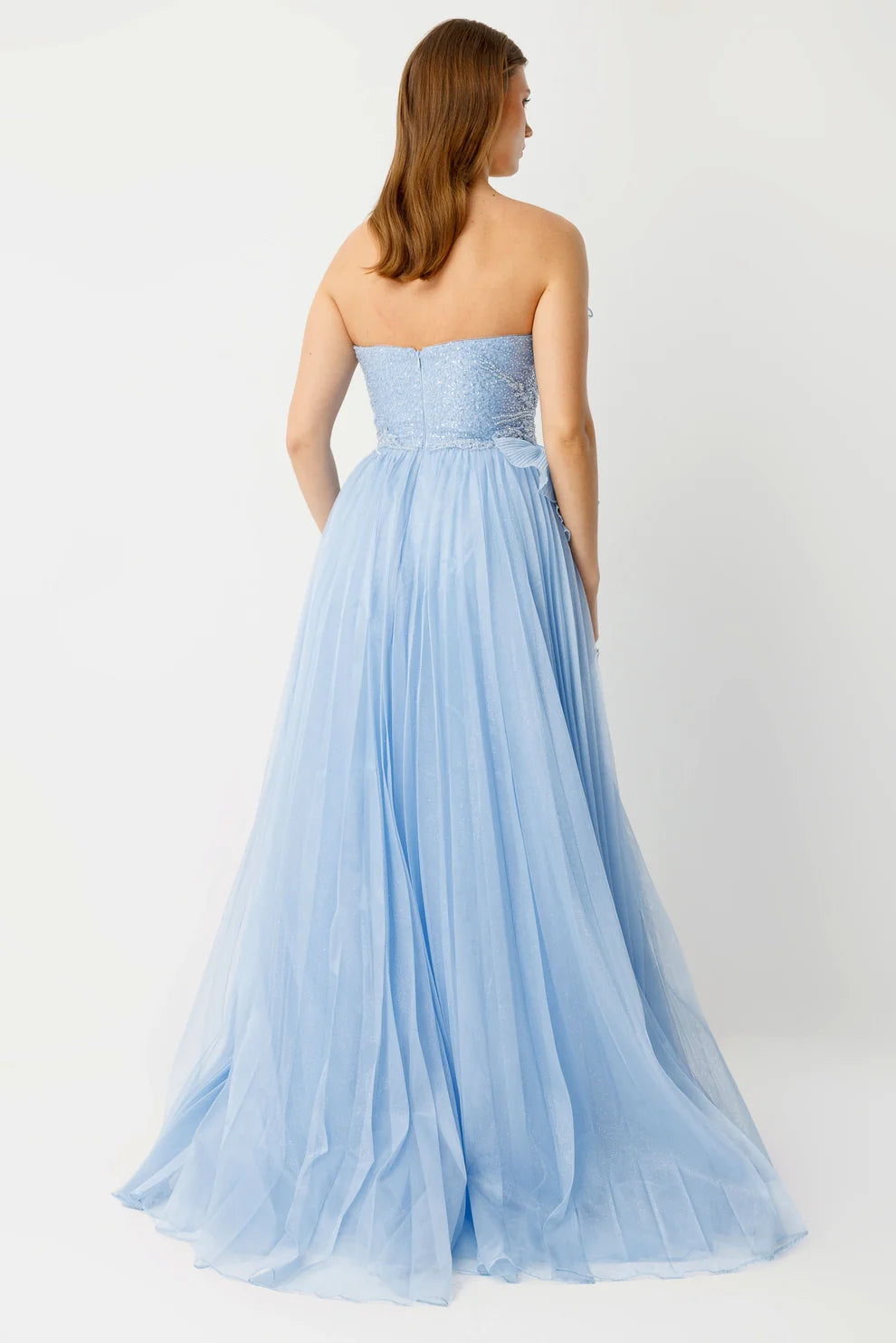 Flower Appliqué Princess Evening Dress -  8009