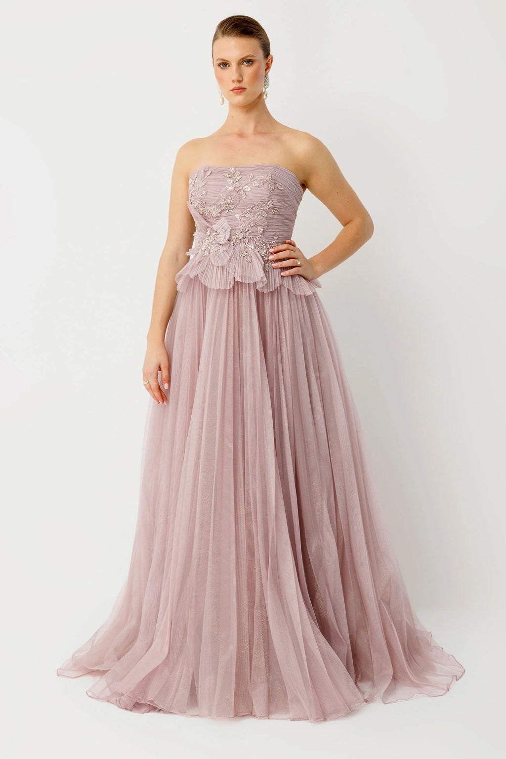 Sparkling Embroidered Evening Gown - 8008