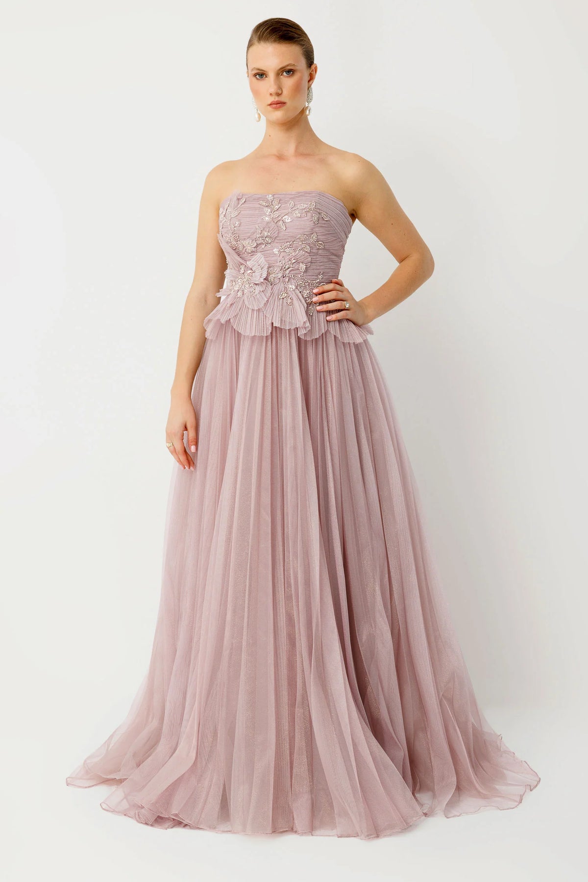 Sparkling Embroidered Evening Gown - 8008