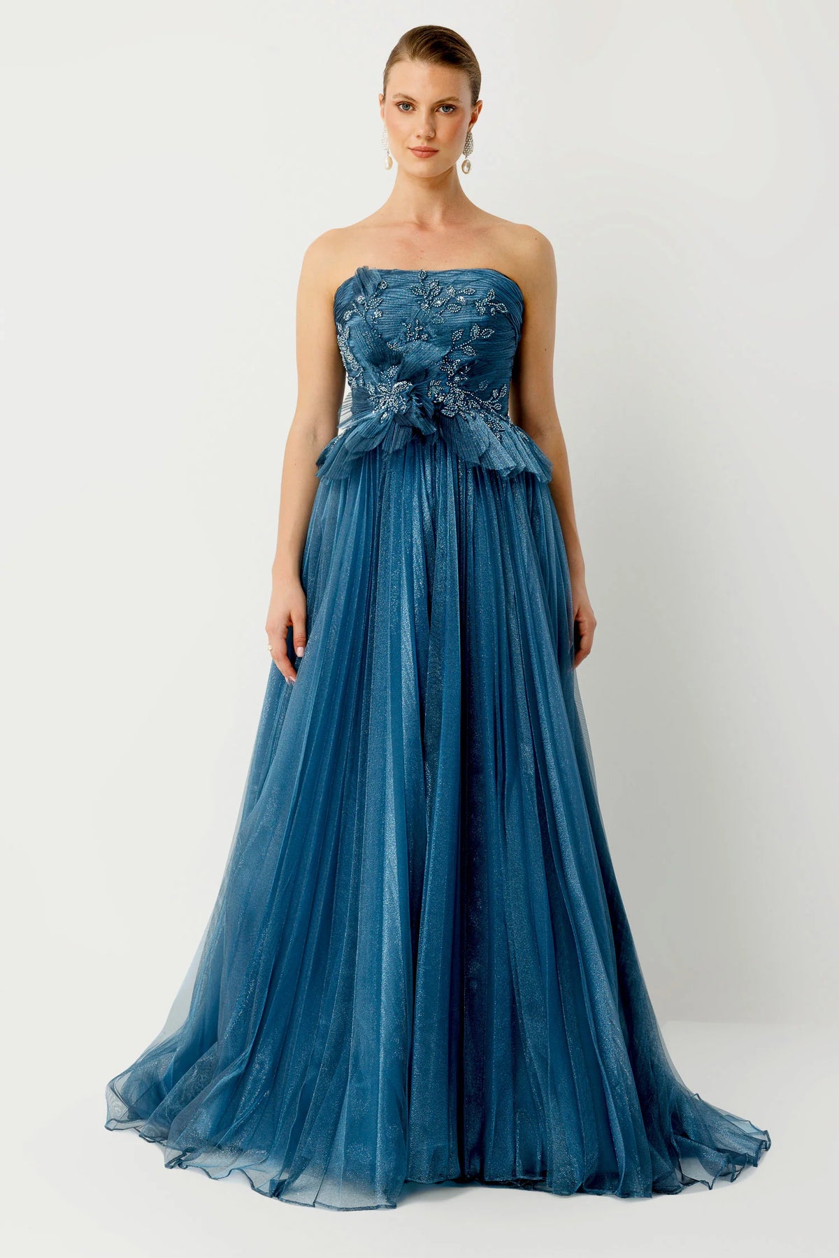 Sparkling Embroidered Evening Gown - 8007
