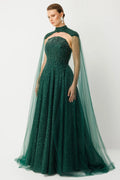 Emerald Sparkle Evening Dress 8011