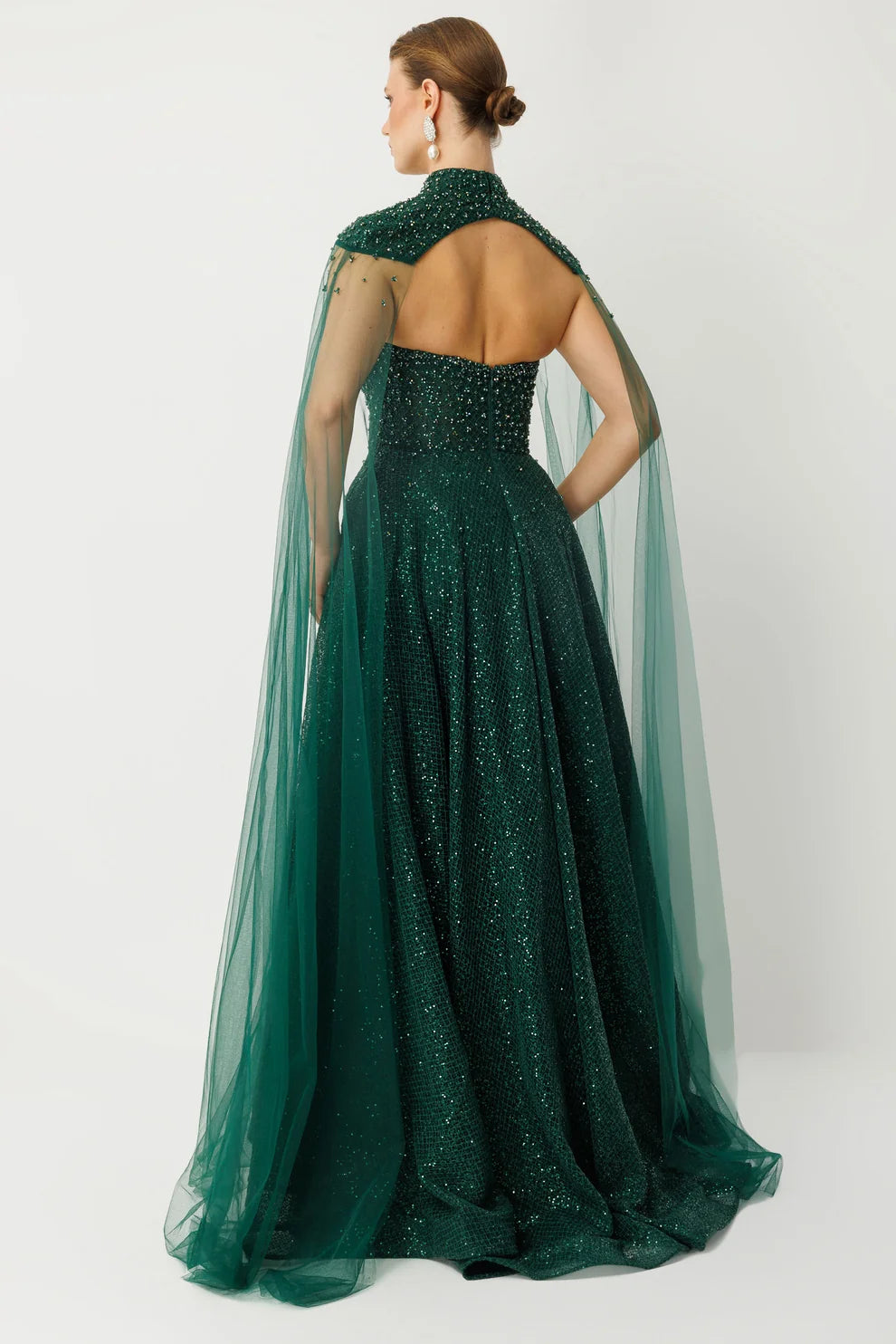 Emerald Sparkle Evening Dress 8011