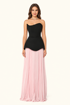 Liora — Strapless Chiffon Evening Gown - 307