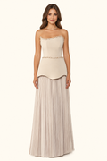 Liora — Strapless Chiffon Evening Gown - 307