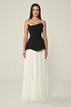 Liora — Strapless Chiffon Evening Gown - 307